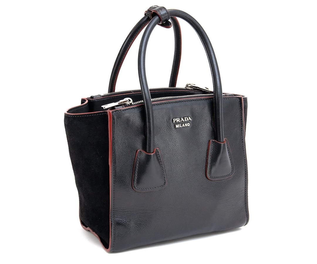 Vintage Prada Milano Dal Vintage Top Handle Canvas Leather Handbag – Modig